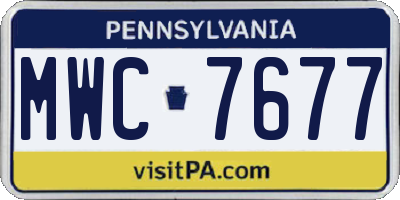 PA license plate MWC7677