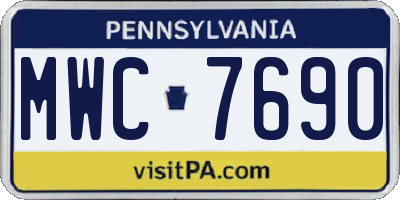 PA license plate MWC7690