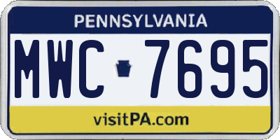 PA license plate MWC7695