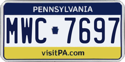 PA license plate MWC7697