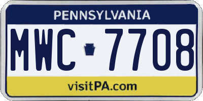 PA license plate MWC7708