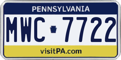 PA license plate MWC7722