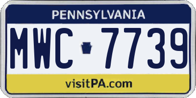 PA license plate MWC7739