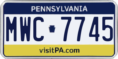 PA license plate MWC7745