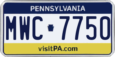 PA license plate MWC7750