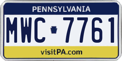 PA license plate MWC7761