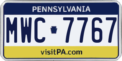 PA license plate MWC7767