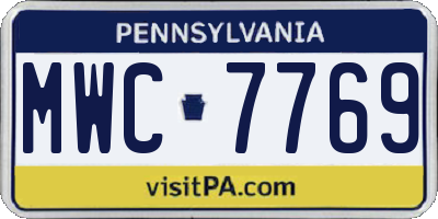PA license plate MWC7769
