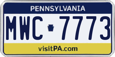 PA license plate MWC7773