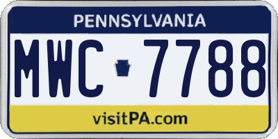 PA license plate MWC7788