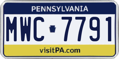 PA license plate MWC7791