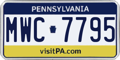 PA license plate MWC7795
