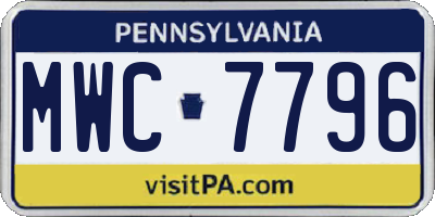 PA license plate MWC7796