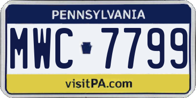 PA license plate MWC7799