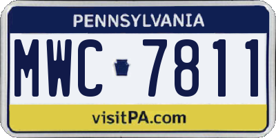 PA license plate MWC7811