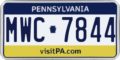 PA license plate MWC7844