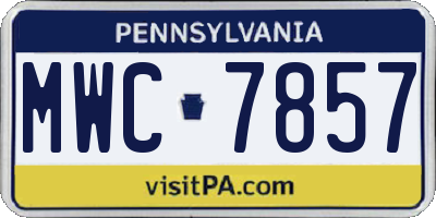 PA license plate MWC7857