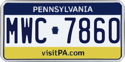 PA license plate MWC7860