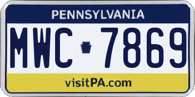 PA license plate MWC7869