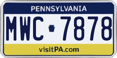 PA license plate MWC7878