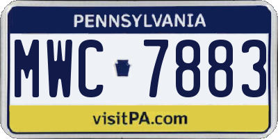 PA license plate MWC7883