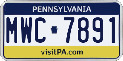 PA license plate MWC7891