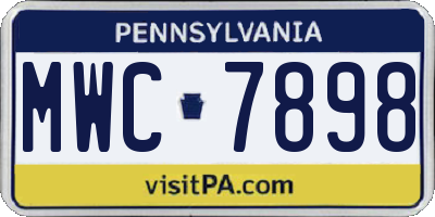 PA license plate MWC7898