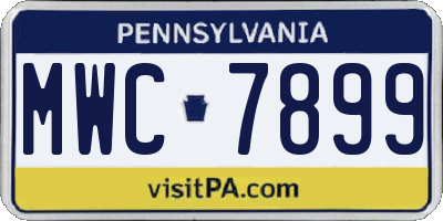 PA license plate MWC7899