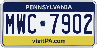 PA license plate MWC7902
