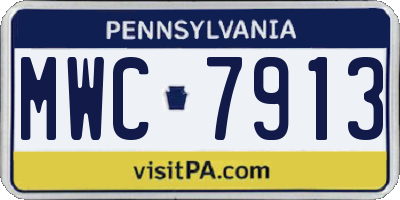 PA license plate MWC7913
