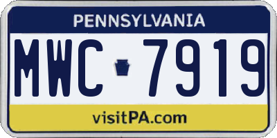 PA license plate MWC7919