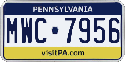 PA license plate MWC7956