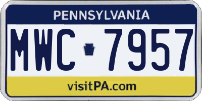 PA license plate MWC7957