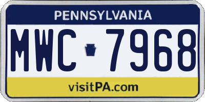PA license plate MWC7968