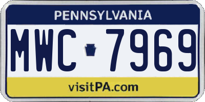 PA license plate MWC7969