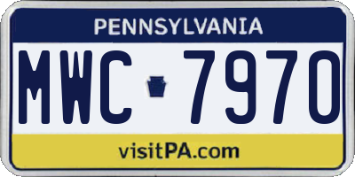 PA license plate MWC7970