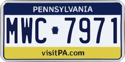 PA license plate MWC7971