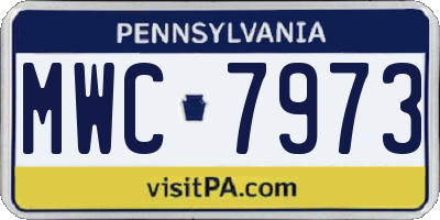 PA license plate MWC7973