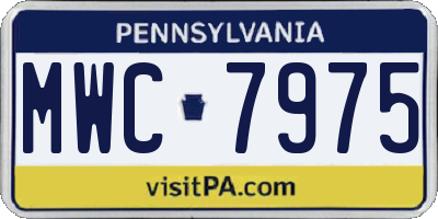 PA license plate MWC7975