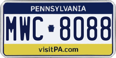 PA license plate MWC8088