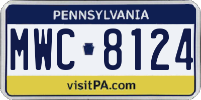 PA license plate MWC8124