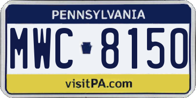 PA license plate MWC8150