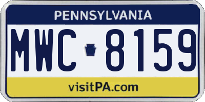 PA license plate MWC8159