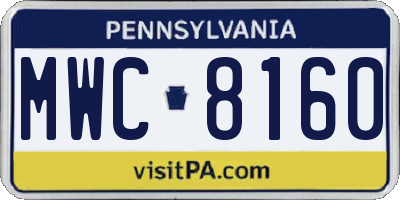 PA license plate MWC8160