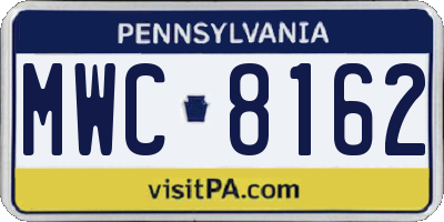 PA license plate MWC8162