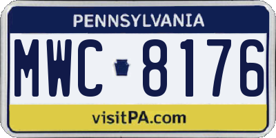 PA license plate MWC8176
