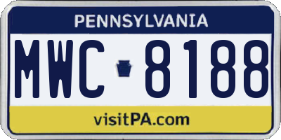 PA license plate MWC8188