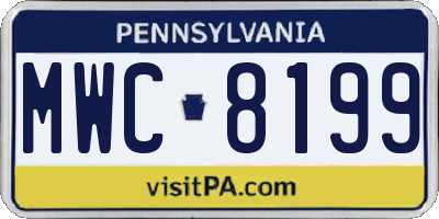 PA license plate MWC8199