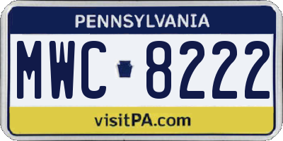 PA license plate MWC8222