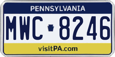 PA license plate MWC8246